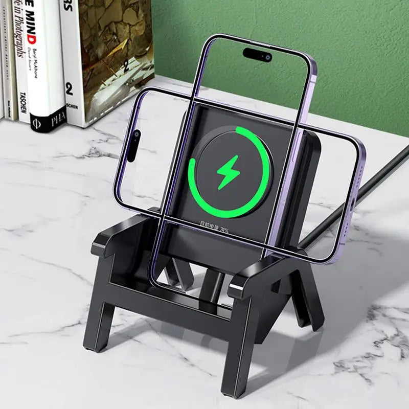 15W Loudspeaker Wireless Charger Portable Mini Chair Wireless Charger Vertical Desk Creative Gift Mobile Phone