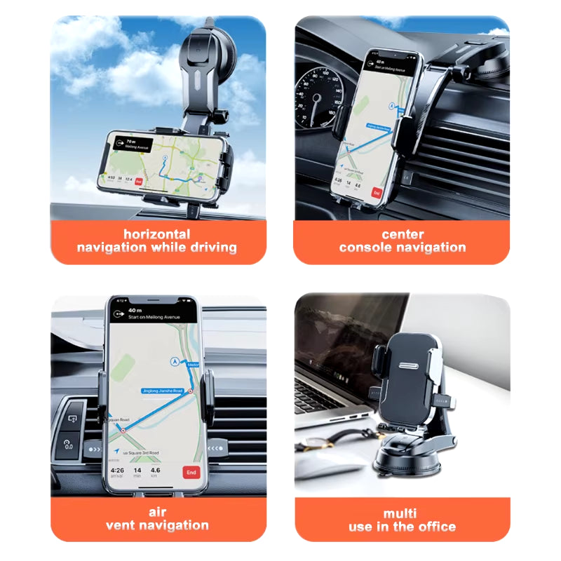 Car Dashboard Phone Bracket Universal Auto Cellphone Stand for GPS Navigation Universal Desk Windshield Hanging Holder