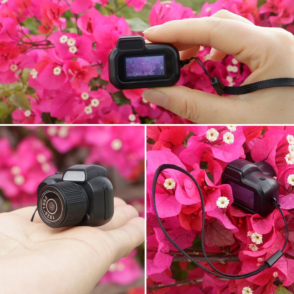 Retro Mini Camera with Screen Indoor Home Outdoor 1080P HD Portable Very Small Camera Video Support TF Card Holiday Gifts