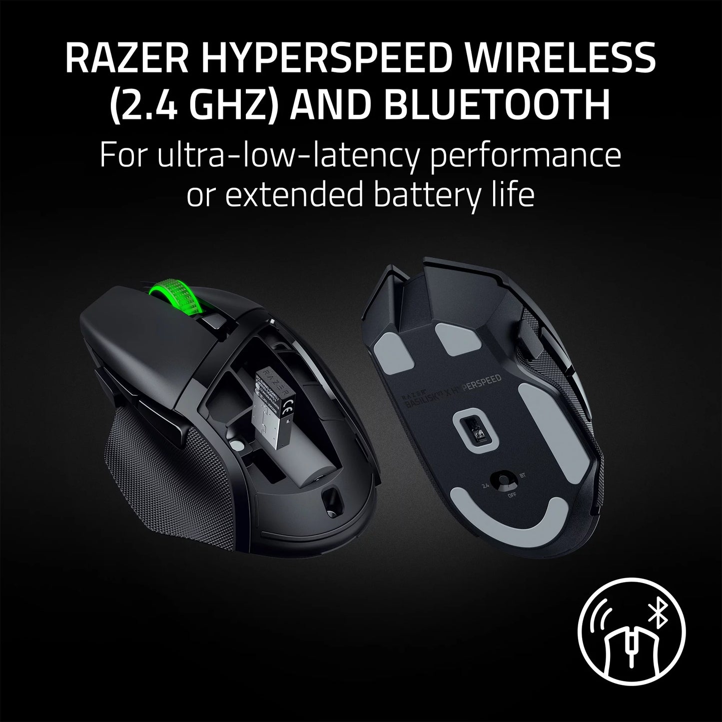 Basilisk V3 X Hyperspeed Wireless Gaming Mouse for PC, RGB Chroma, Black